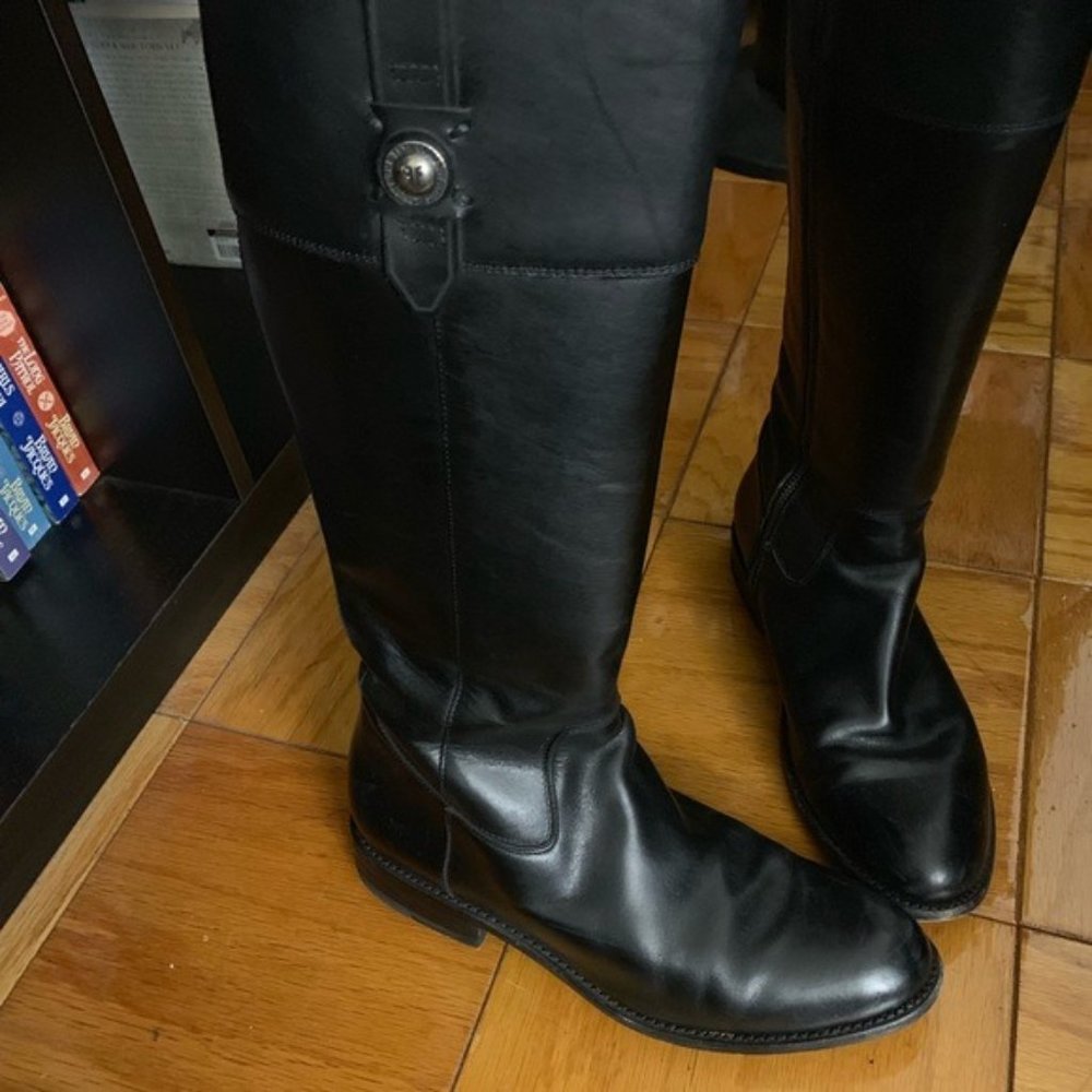 Frye Jayden Button Tall Black Leather Riding Boot - 10